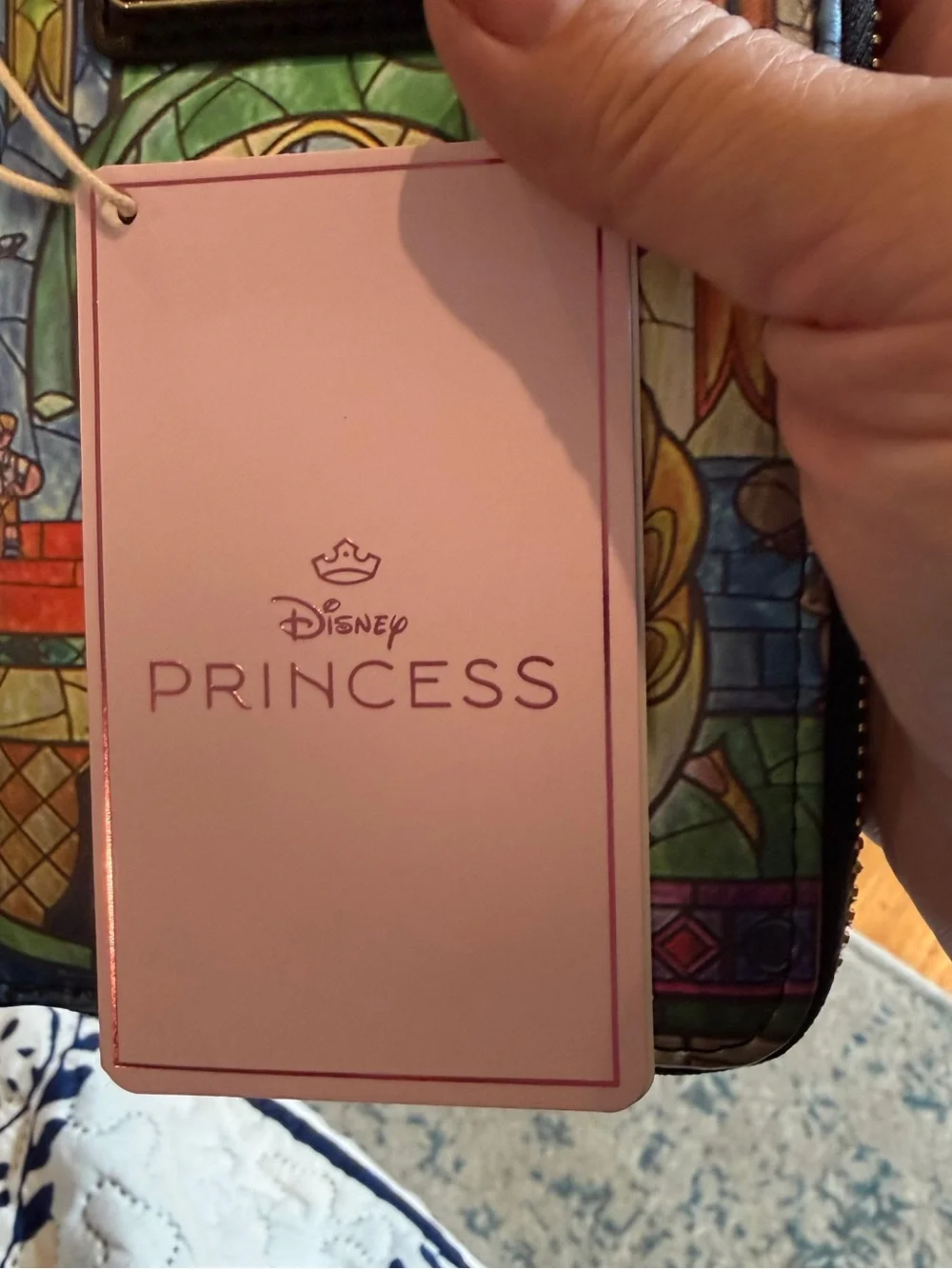 Disney Loungefly Belle Stained Glass Zip Wallet - Yellow/Multicolor